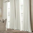 thumbnail image 1 of Lush Decor Belgian Flax Prewashed Linen Rich Cotton Blend Solid Pattern Rod Pocket Window Curtain Panel Single White 50x84, 1 of 11