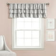 thumbnail image 1 of Lush Decor Belle Ruffle 18" x 84" Ruffle Gray 3" Rod Pocket Single Valance, 1 of 11