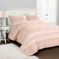 thumbnail image 1 of Lush Decor Belle Textured Cotton-Polyester Ruffle Quilt, Twin, Pink Blush, 2-Pc Set, 1 of 7