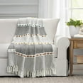 thumbnail image 1 of Lush Decor Black, White Herringbone Cotton Woven Throw, 50" x 0.01", 1 of 11
