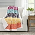 thumbnail image 1 of Lush Decor Bohemian Stripe Cotton- Sherpa Reverse Throw, 60x50, Fuchsia/Orange, Single, 1 of 7