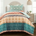 thumbnail image 1 of Lush Decor Bohemian Stripe Duvet Cover - Fuchsia/Orange - Full/Queen, 1 of 11