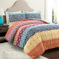 thumbnail image 1 of Lush Decor Bohemian Stripe Duvet Cover - Fuchsia/Orange - Full/Queen, 1 of 11