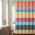 thumbnail image 1 of Lush Decor Bohemian Stripe Print Polyester Shower Curtain, Fuchsia/Orange, 72"L x 72"W, Single, 1 of 11