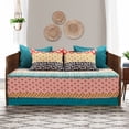 thumbnail image 1 of Lush Decor Bohemian Stripe Quilted Cotton Daybed Cover Turquoise/Orange - 6 Piece Set, 1 of 7