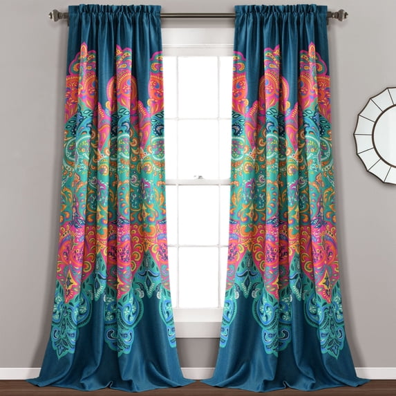 Lush Decor Boho Chic Modern 2 Piece Solid Print Room Darkening Curtain Panel