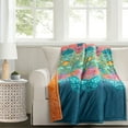 thumbnail image 1 of Lush Decor Boho Chic Throw Turquoise/Navy Single 50X60, 1 of 6