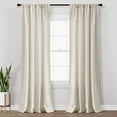 thumbnail image 1 of Lush Decor Boho Coastal Horizontal Ticking Stripe Tassel Window Curtain Panels Neutral 52X84 Set, 1 of 11