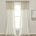 thumbnail image 1 of Lush Decor Boho Faux Linen Tassel Color Block Window Curtain Panel Linen/Off White 42X84 Set, 1 of 9