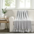 thumbnail image 1 of Lush Decor Boho Knitted Tassel Throw Light Gray Single 50X60, 1 of 11