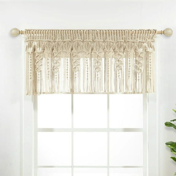 Lush Decor Boho Macramé Textured Valance - Gray