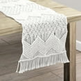 thumbnail image 1 of Lush Decor Boho Macrame Handcrafted Indoor/Outdoor Washable Water Repellent Runner White Single 13X72, 1 of 11