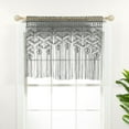 thumbnail image 1 of Lush Decor Boho Macrame Leaf Cotton Valance/Kitchen Curtain/Wall Decor Single Gray 40X30, 1 of 11