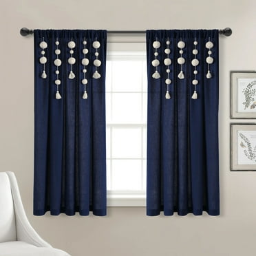 Lush Decor Boho Macrame Tassel Single Window Curtain Panel - Gray - 84 x 40