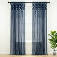thumbnail image 1 of Lush Decor Boho Macrame Textured Cotton Window Curtain/Room Divider/Doorway/Wall Decor Navy 40X84, 1 of 11