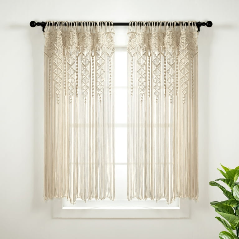 Lush Decor Boho Macrame Textured Cotton Window Curtain/Room