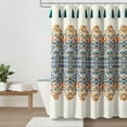 thumbnail image 1 of Lush Decor Boho Medallion Shower Curtain Turquoise/Tangerine Single 72x72, 1 of 11