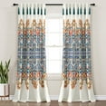 thumbnail image 1 of Lush Decor Boho Medallion Window Curtain Panels Turquoise/Tangerine 52x84 Set, 1 of 11