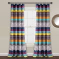 thumbnail image 1 of Lush Decor Boho Stripe Window Panels - Turquoise/Tangerine - 84 x 52, 1 of 9