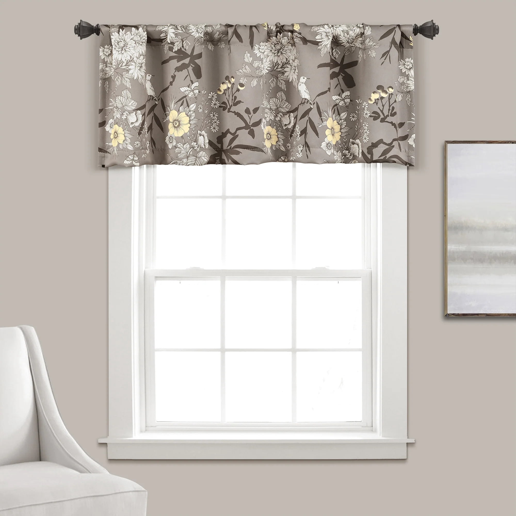 Lush Decor Botanical Garden Valance - Blue - 18 x 52 - Walmart.com