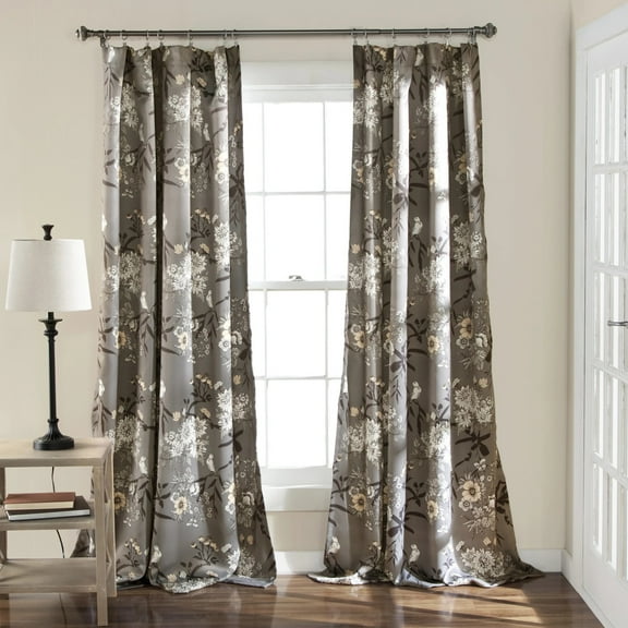 Lush Decor Botanical Garden Window Curtain Panel Set - 108 inch L x 52 Inch W
