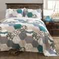 thumbnail image 1 of Lush Decor Briley Patchwork Cotton Reversible Quilt, Full/Queen, Turquoise, 3-Pc Set, 1 of 7