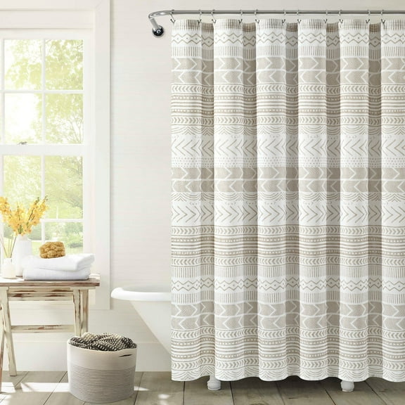 Lush Decor Brown Geometric Shower Curtain, 72" x 72"