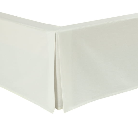 Lush Decor Caden Solid Wrap Around Bed Skirt Queen 60" W x 80" L +14.5" Drop Single White - Pleated Bed Skirt - Easy Fit Elastic Band - Traditional Home Decor