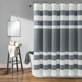 thumbnail image 1 of Lush Decor Cape Cod Stripe Yarn Dyed Cotton Shower Curtain, 72x72, Navy, Single, 1 of 10