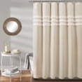 thumbnail image 1 of Lush Decor Ciel Tassel Lace Cotton Blend Shower Curtain, 72x72, Neutral, Single, 1 of 7