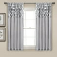 thumbnail image 1 of Lush Decor Circle Dream 63" x 54" Textured Light Gray 100% Polyester 3" Rod Pocket Pair Window Panel, 1 of 11