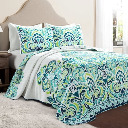 Lush Decor Clara 3-Piece Bedding Quilt Set, Full/Queen