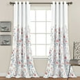 thumbnail image 1 of Lush Decor Clarissa Floral Room Darkening Window Panel Pair, 52x84, Blue/Coral, 1 of 11