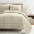 thumbnail image 1 of Lush Decor Cloud Gauze Quilt Set, 3 Piece Set, Full/ Queen, Neutral - Textured Soft Bedding Set - Neutral Home Decor - Lightweight Summer Quilt - Minimalist & Modern Bedroom Decor, 1 of 8
