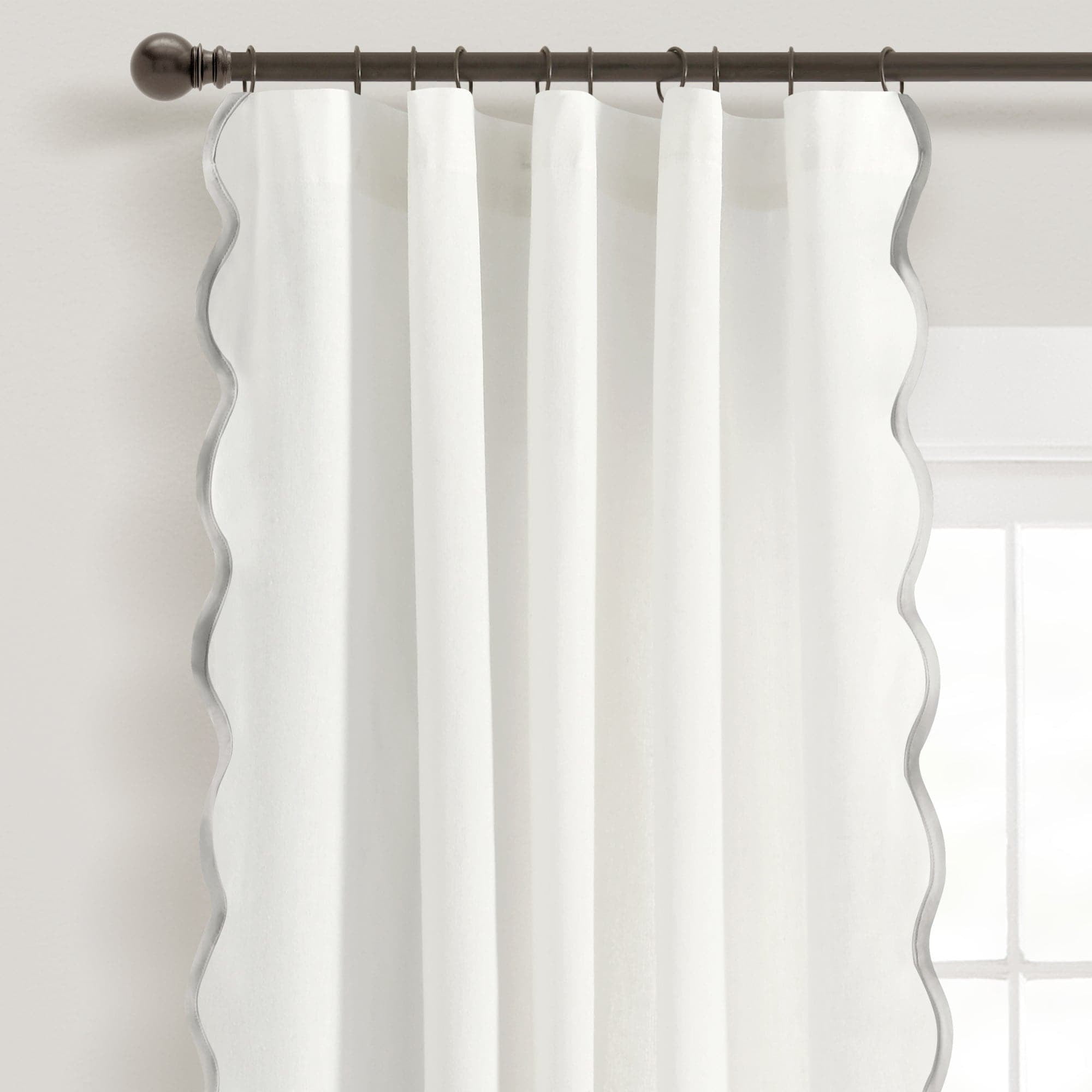 Lush Decor Scallop Edge Window Curtain Panels - Thumbnail 2
