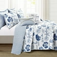 thumbnail image 1 of Lush Decor Coastal Reversible Washable Quilt Sets, King, Blue, 7-Pieces, 1 of 11