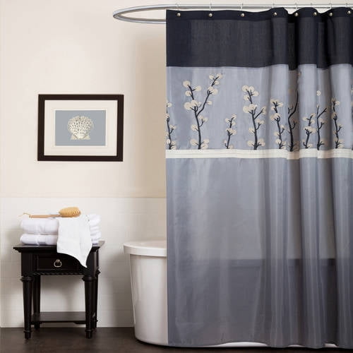 Lush Decor Cocoa Flower Shower Curtain