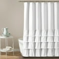 thumbnail image 1 of Lush Decor Contemporary White Solid Print Ruffle Polyester Shower Curtain, 72" x 72", 1 of 11