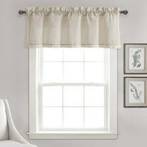 Lush Decor Cotton Blend Rosalie Faux Linen Valance Ivory Single 54x18 2
