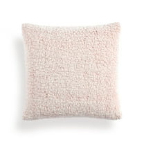 Lush Decor Cozy Soft Sherpa Reversible Decorative Pillow Cover - Blush - 20 L x 20 W In.