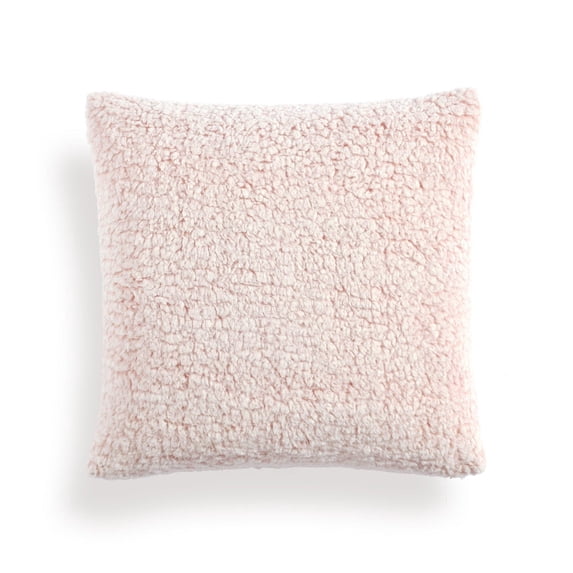 Lush Decor Cozy Soft Sherpa Reversible Decorative Pillow Cover - Blush - 20 L x 20 W In.