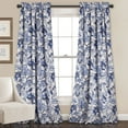 thumbnail image 1 of Lush Decor Cynthia Jacobean Floral Blue Room Darkening Window Panel, 52" x 120" (2 Panels), 1 of 11