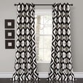 thumbnail image 1 of Lush Decor Diamond Ikat Room Darkening 84" x 52" Ikat Black Metal Grommets 2-Pc Set Window Panel, 1 of 9