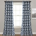 thumbnail image 1 of Lush Decor Diamond Ikat Room Darkening 84" x 52" Ikat Navy Metal Grommets 2-Pc Set Window Panel, 1 of 9