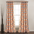 thumbnail image 1 of Lush Decor Diamond Ikat Room Darkening 84" x 52" Ikat Turquoise Metal Grommets Pair Window Panel, 1 of 9