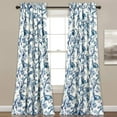 thumbnail image 1 of Lush Decor Dolores Room Darkening 95" x 52" + 2" Header Floral Blue 100% Polyester 3" Rod Pocket Pair Window Panel, 1 of 11