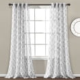 thumbnail image 1 of Lush Decor Edward Trellis Sheer Metal Grommets Window Panel, 84" x 52", Gray, Pair, 1 of 11
