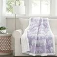 thumbnail image 1 of Lush Decor Elephant Parade Sherpa Throw Purple Single 50X60, 1 of 11