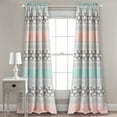 thumbnail image 1 of Lush Decor Elephant Stripe Room Darkening 84" x 52" + 2" Header Animal print Turquoise 100% Polyester 3" Rod Pocket 2-Pc Set Window Panel, 1 of 6