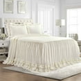thumbnail image 1 of Lush Decor Ella Parisian Vintage Chic Ruffle Lace Bedspread Ivory 3Pc Set Queen, 1 of 11